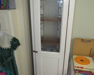 Leaded glass pantry cabinet 18" wide