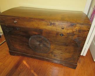 Tall antique trunk