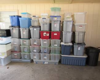 A lot of storage containers