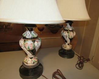 Pair of Capodimonte lamps