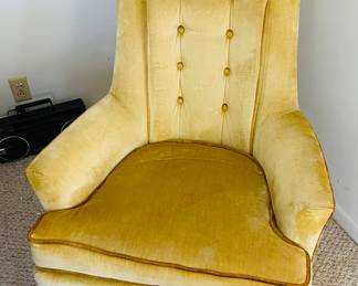 $150 Pair of velvet yellow chairs 

