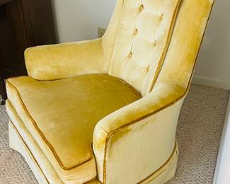 $150 Pair of velvet yellow chairs 