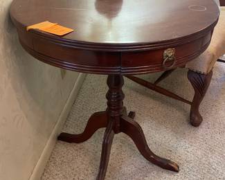 $50 Round tambour table 