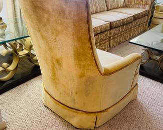 $150 Pair of velvet yellow chairs 