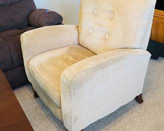$58 Comfy chair some light stains on elbow rests 
