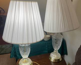 $40 EACH Glass lead crystal lamps 
