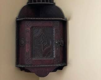 Hanging corner cabinet.