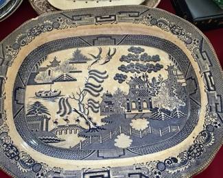 Old oval dish in English Earthenware-19th century brand stone china.