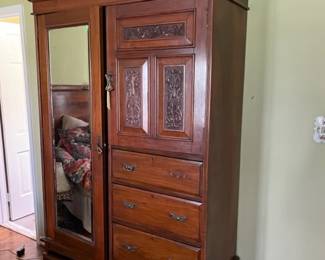 Armoire with mirror.