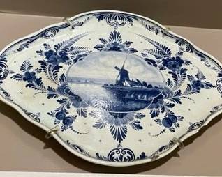 Antique blue and white plate.