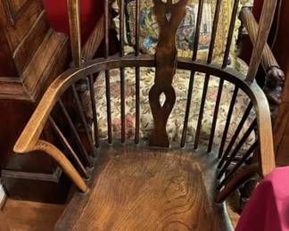 Vintage Windsor oak chair.