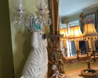 Staffordshire white mantel dog.