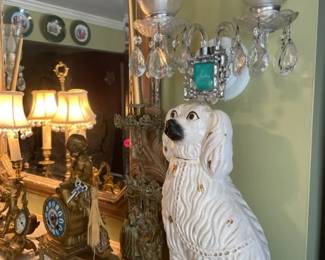 Staffordshire white mantel dog.