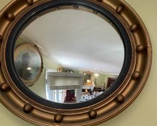 Antique English convex mirror.