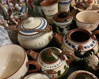 Nice selection of antique Watcombe Torquay Devon Morro Ware pottery.