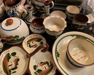 Nice selection of antique Watcombe Torquay Devon Morro Ware pottery.