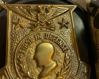 First in Defense - USS Forrestal wood and brass plaque.