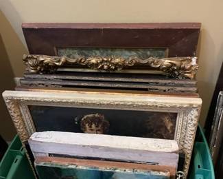 Large selection of antique framed pictures.