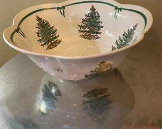 Large Spode Christmas punch bowl.