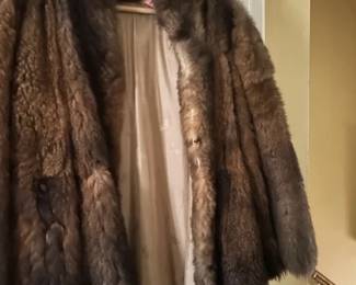Fur coat.