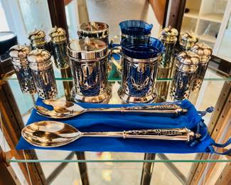 Royal Sapphire silver plate pieces