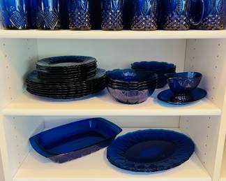 Royal Sapphire and American Blue glassware & dinnerware 