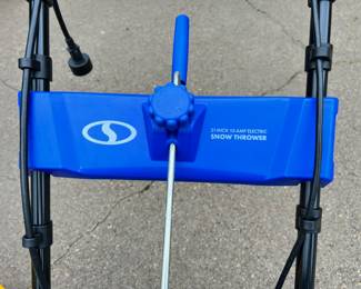 Like New SnowJoe 21” electric snow thrower and Never Used Yo-Ho Pusher PolarTuff Plow w/ Wheels