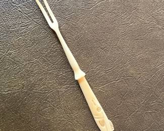 Vintage carved bone ‘fish’ sardine fork