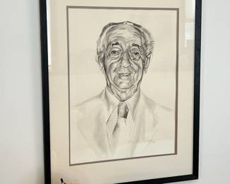 Local MN artist Robin John Blochinger signed profile drawing