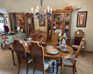 Ridgeway Grandfather Clock - Works - $75, Dining Room Table - $65,  4 Chairs - $99, Arm Chairs - $35 ea.