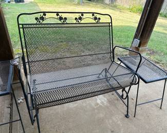 Glider and 2 Small Tables