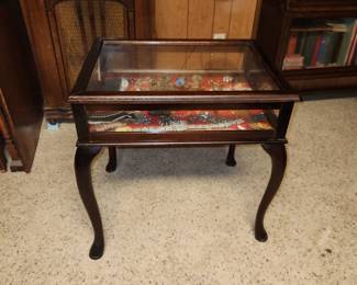 Shadow box table.  Contents included.