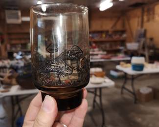 Vintage mushroom glass set