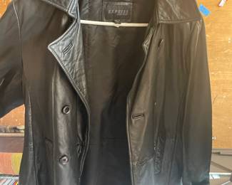 Vintage leather express coat