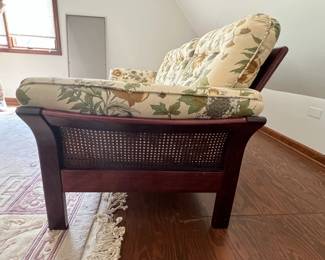 Ulferts Furniture of Sweden - Mahogany stained frame in beechwood and cane 3-seater length 206 cm. Sofa has matching chairs