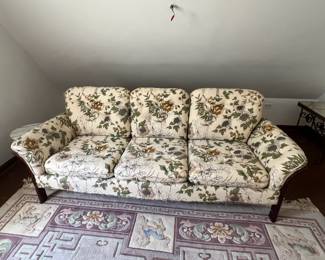 Ulferts Furniture of Sweden - Mahogany stained frame in beechwood and cane 3-seater length 206 cm. Sofa has matching chairs