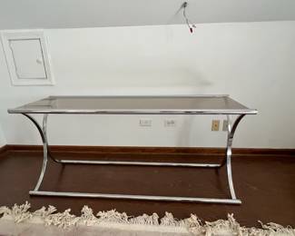 Smoked glass console table