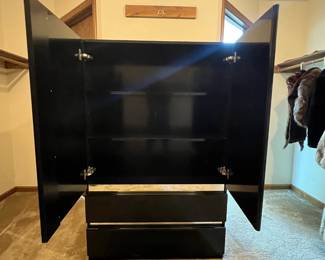 Black lacquer finished armoire