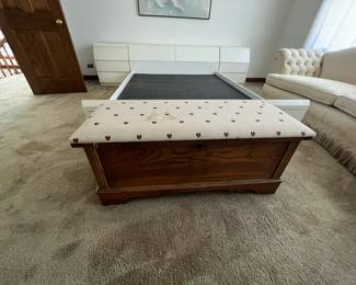 Lane cedar chest with upholstered top