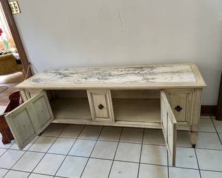 Marble top credenza with matching table