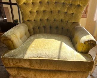 French Provincial Tufted Velvet Accent Chairs (2)