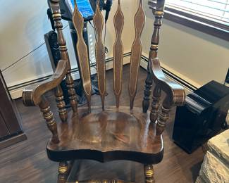 Traditional, solid wood gold stencils Rocking-chair 
