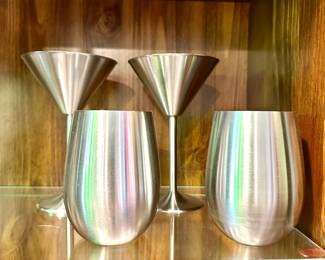Endurance Steel Martini and Wine Glasses