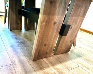 Canadel Eastside Farmhouse Table with Metal Base and 6 Chairs