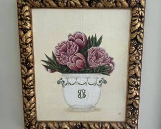 This frame is fabulous!  The other "matching" framed piece is located in the Kitchen area.  These two belong together if you ask us!  