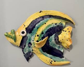 Don't you hear this little guy's deep voice?  He just looks like he would have an attractive, deep voice.  He is a cutie!  About 10" tall wall hanging.  Happy, cheerful colors.