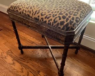 The legs look like bamboo, and don't you just love the animal print?  You can't ever go wrong with animal print.