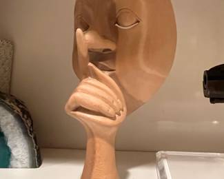 Very interesting piece from New Orleans.  It's as if the face is floating.  SHHHHHH, quiet!