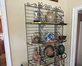 Brass and metal baker's rack.