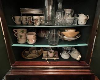 Plenty of storage inside, plus a felt-lined drawer for the special set of silver or serving pieces.